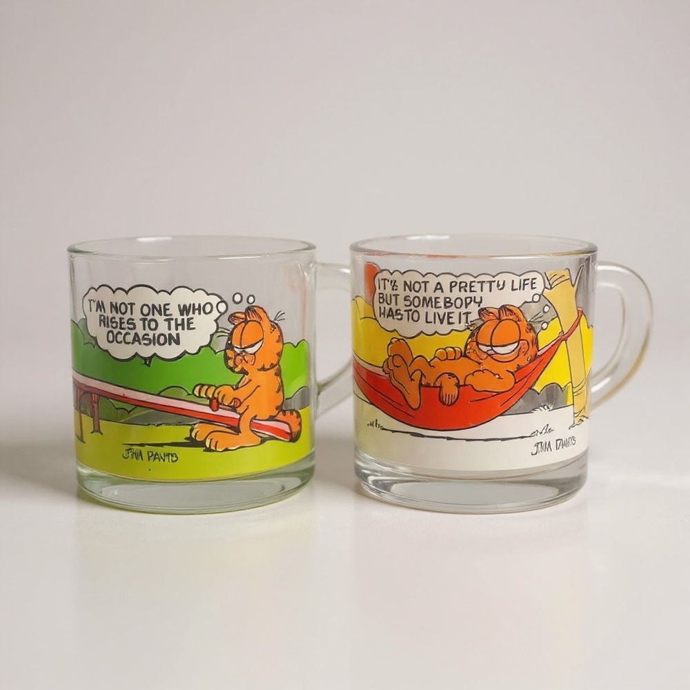 McDonald's Vintage 1978 Garfield & Odie Glass Mug Set